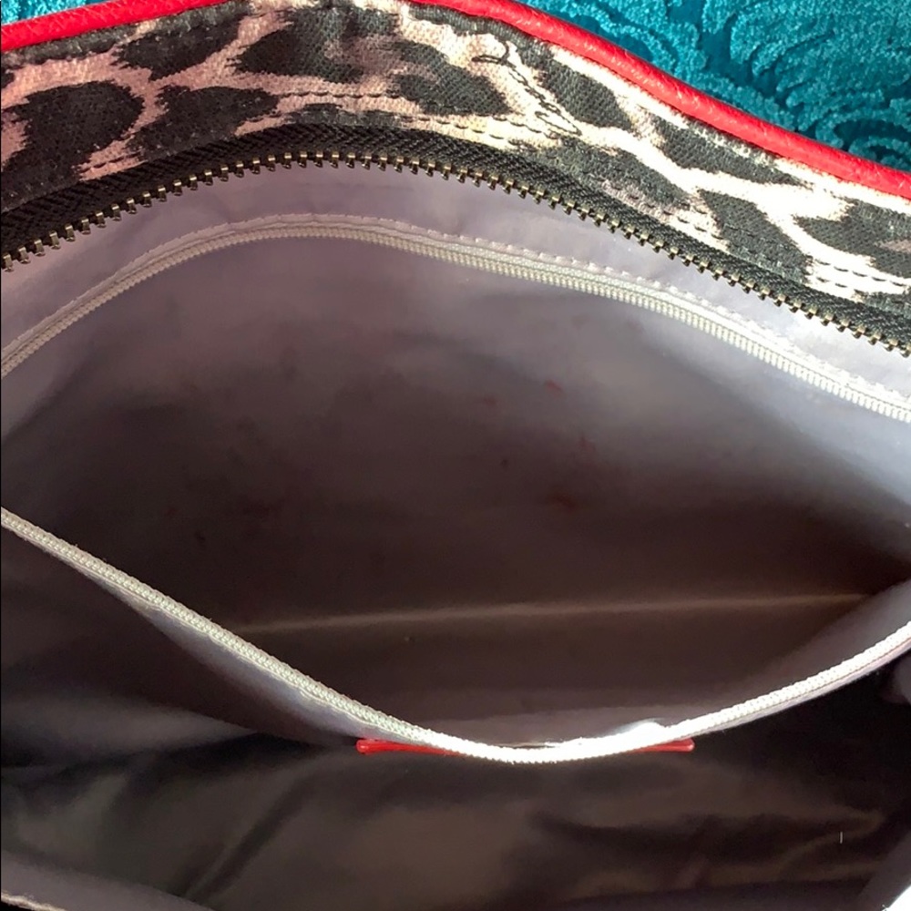 Leopard print/red Coach bag w/ wristlet - Picture 5 of 8